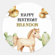 Aquarelle Cute Cowboy 1er Rodéo Anniversaire