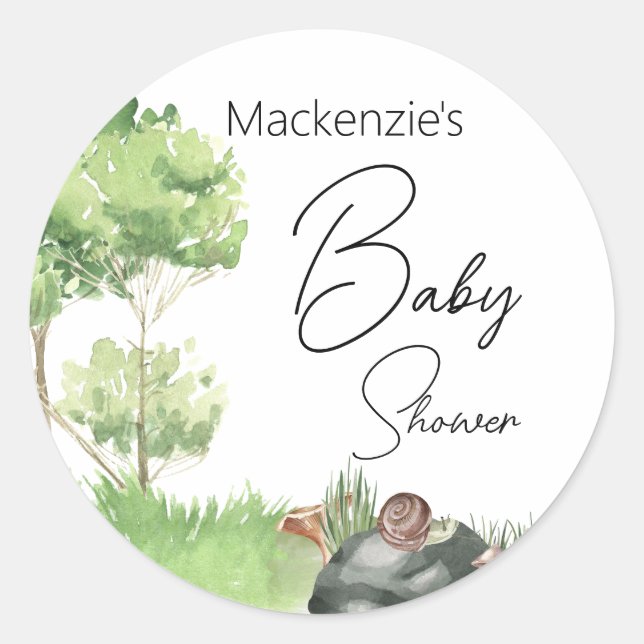 Sticker Rond Aquarelle dans le Baby shower Park (Devant)