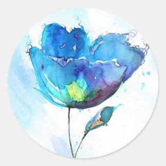 Sticker Rond Aquarelle de fleurs
