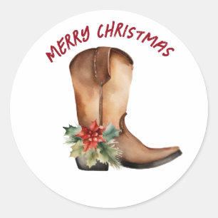 Sticker Rond Aquarelle - démarrage de Noël