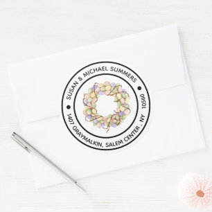 Sticker Rond Aquarelle d'oeuf de Pâques Adresse de retour