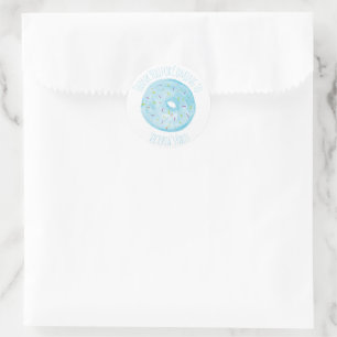 Sticker Rond Aquarelle Donut Sprinkings Main Drake Blue