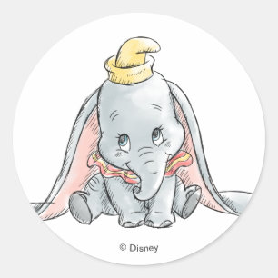 Sticker Rond Aquarelle Dumbo