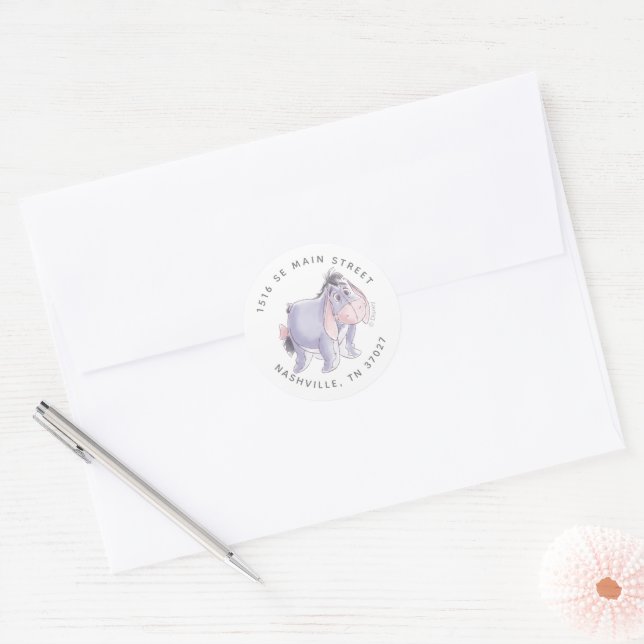 Sticker Rond Aquarelle Eeyore | BABY SHOWER (Enveloppe)