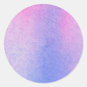Sticker Rond Aquarelle en marbre rose et bleu