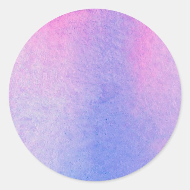 Sticker Rond Aquarelle en marbre rose et bleu (Devant)