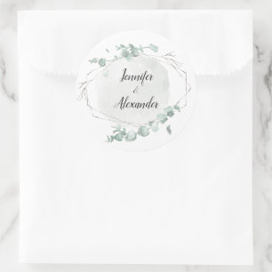 Sticker Rond Aquarelle Eucalyptus