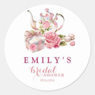 Sticker Rond Aquarelle fleurie rose vintage rose roses Douche n