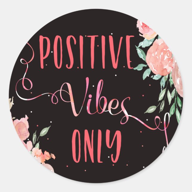 Sticker Rond Aquarelle fleurs rose vitres positives seulement n (Devant)