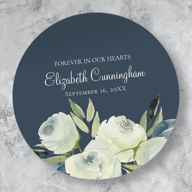 Sticker Rond Aquarelle Floral Flower Memorial Enveloppe Sceau (Créateur téléchargé)