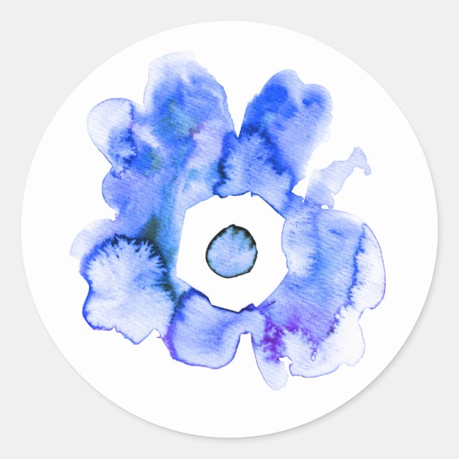 Sticker Rond Aquarelle florale dessinée main art abstrait class (Devant)