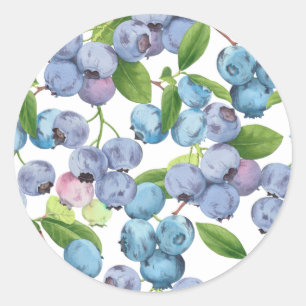 Sticker Rond Aquarelle Grand Blueberry