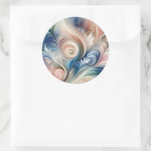 Sticker Rond Aquarelle Imaginaire Floral Romantique Motif