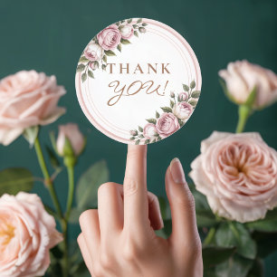Sticker Rond Aquarelle Jardin Fleurs Merci