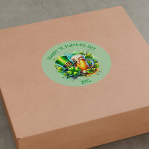 Sticker Rond Aquarelle Joyeux accessoire de la fête de la Saint