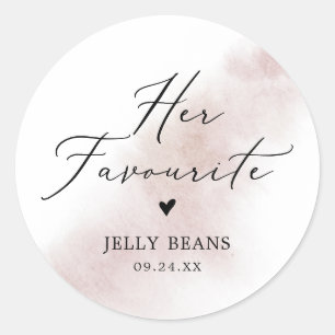 Sticker Rond Aquarelle Laver Blush Son Mariage Préféré Favorise