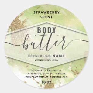 Sticker Rond Aquarelle laver scintillement corps beurre étiquet