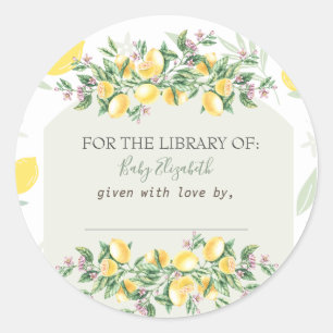 Sticker Rond Aquarelle Lemons Frame Grossesse