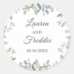 Sticker Rond Aquarelle Lilac Mariage floral Favoriser