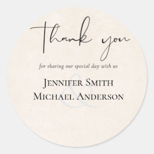 Sticker Rond Aquarelle Mariage gris Peach BUDGET