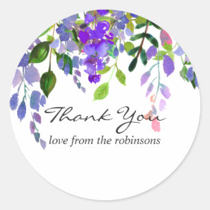 Sticker Rond Aquarelle Mariage ultra violet