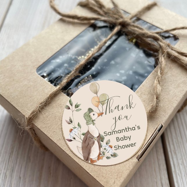 Sticker Rond Aquarelle Mère Oie Daisy Fleurs Merci (Créateur téléchargé)