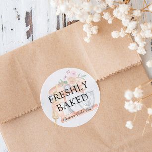 Sticker Rond Aquarelle Mixer Boulangerie d'affaires Cla fraîche