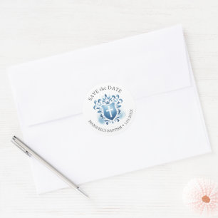 Sticker Rond Aquarelle Monogramme Crest