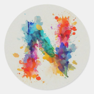 Sticker Rond Aquarelle N