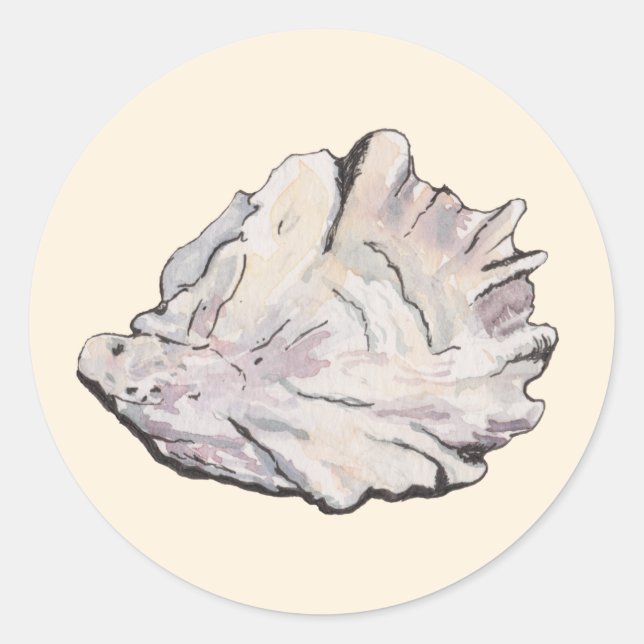 Sticker Rond Aquarelle Oyster (Devant)