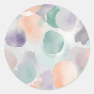 Sticker Rond Aquarelle Pastel douce