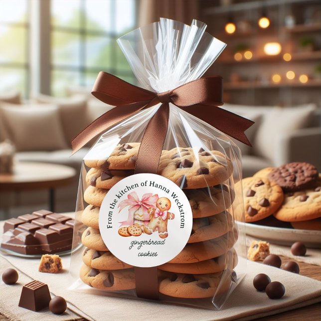 Sticker Rond Aquarelle personnalisée Cookie Baking Noël (Créateur téléchargé)