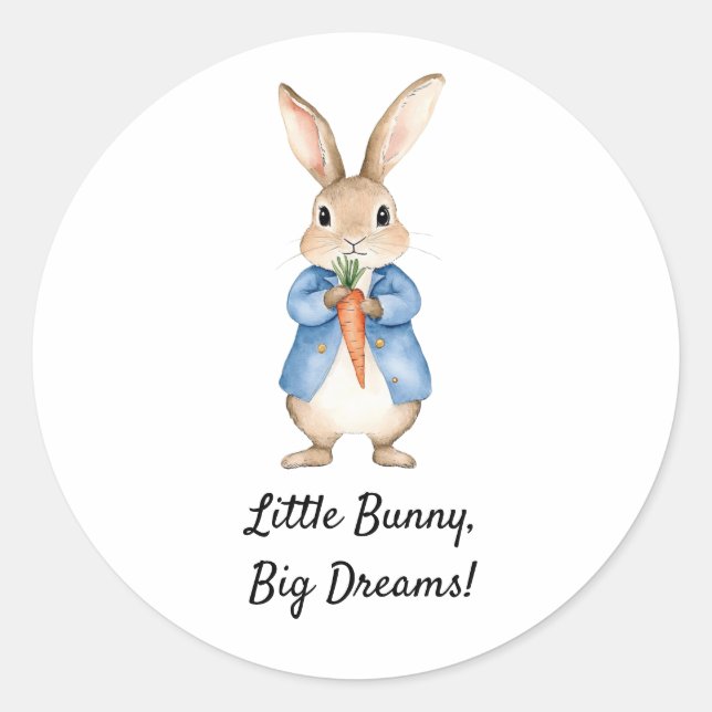 Sticker Rond Aquarelle Peter Rabbit Jardin Baby shower (Devant)