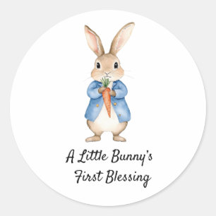 Sticker Rond Aquarelle Peter Rabbit Jardin Baby shower