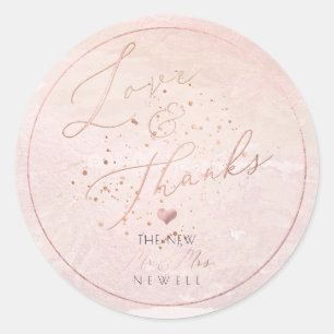 Sticker Rond Aquarelle Romantique Blush Côte Merci de plage
