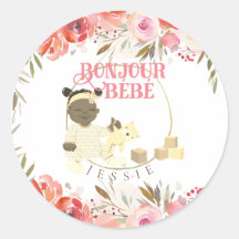 Aquarelle Rose Bonjour Fille Bébé 3