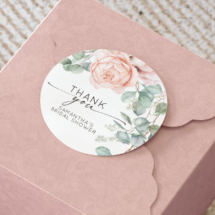 Sticker Rond Aquarelle rose Fête des mariées florale