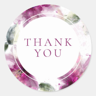 Sticker Rond Aquarelle rose Lily Fête des mariées florale