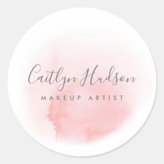 Sticker Rond Aquarelle rose pâle Feminine Classic Stic Rond