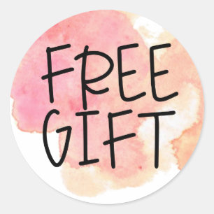 Sticker Rond Aquarelle rose rouge échantillon gratuit autocolla