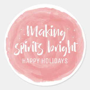 Sticker Rond Aquarelle rouge rendant les esprits brillants vaca