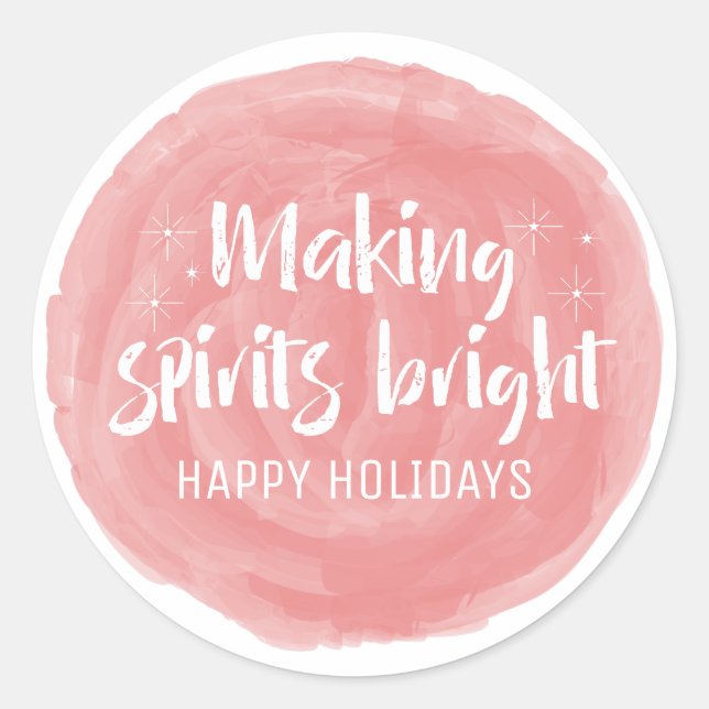 Sticker Rond Aquarelle rouge rendant les esprits brillants vaca (Devant)