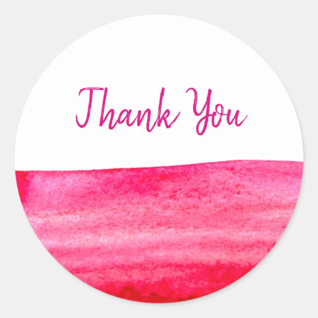 Sticker Rond Aquarelle rouge rubis minimaliste (Devant)
