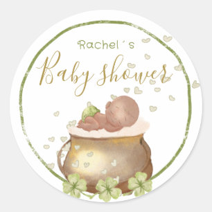 Sticker Rond aquarelle st patrick baby shower classique rond st