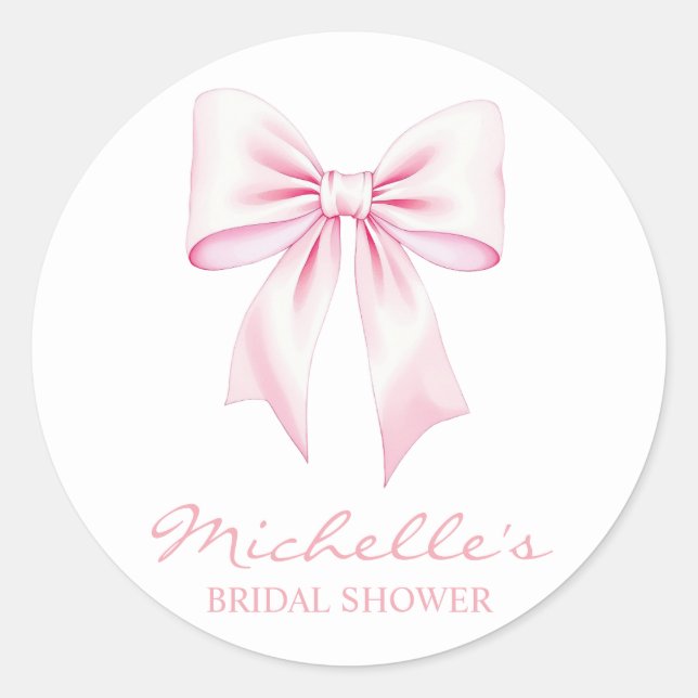 Sticker Rond Aquarelle tendance Bow rose Fête des mariées coque (Devant)