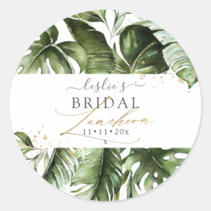 Sticker Rond Aquarelle Tropical Jungle Bridal Luncheon