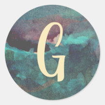 Aquarelle turquoise et marron