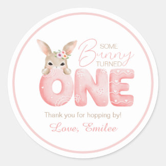 Sticker Rond Aquarelle Un lapin est une fête d'anniversaire en