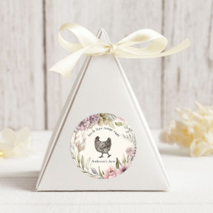 Sticker Rond Aquarelle vintage Floral Arrondi Oeuf Carton Étiqu