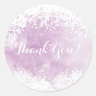 Sticker Rond Aquarelle violette Merci du souffle du bébé